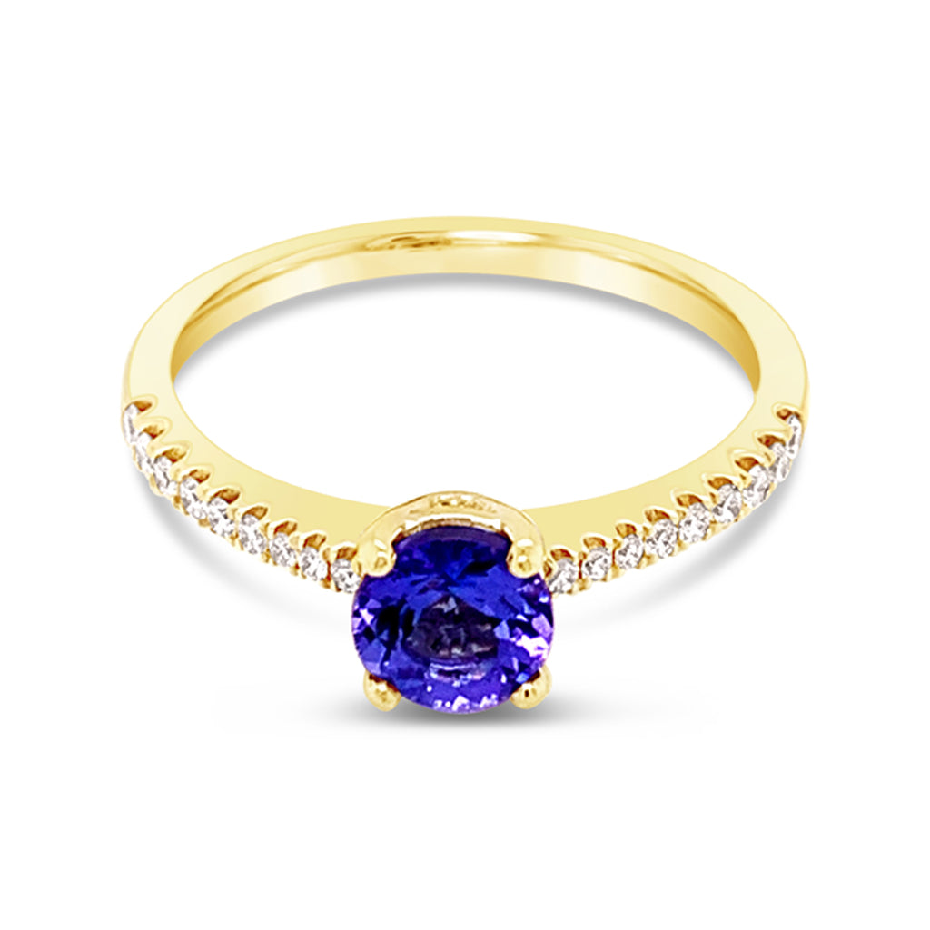 18K Two Tone Semi-Mount With Upswept 0.20 CTW Diamond Shoulders