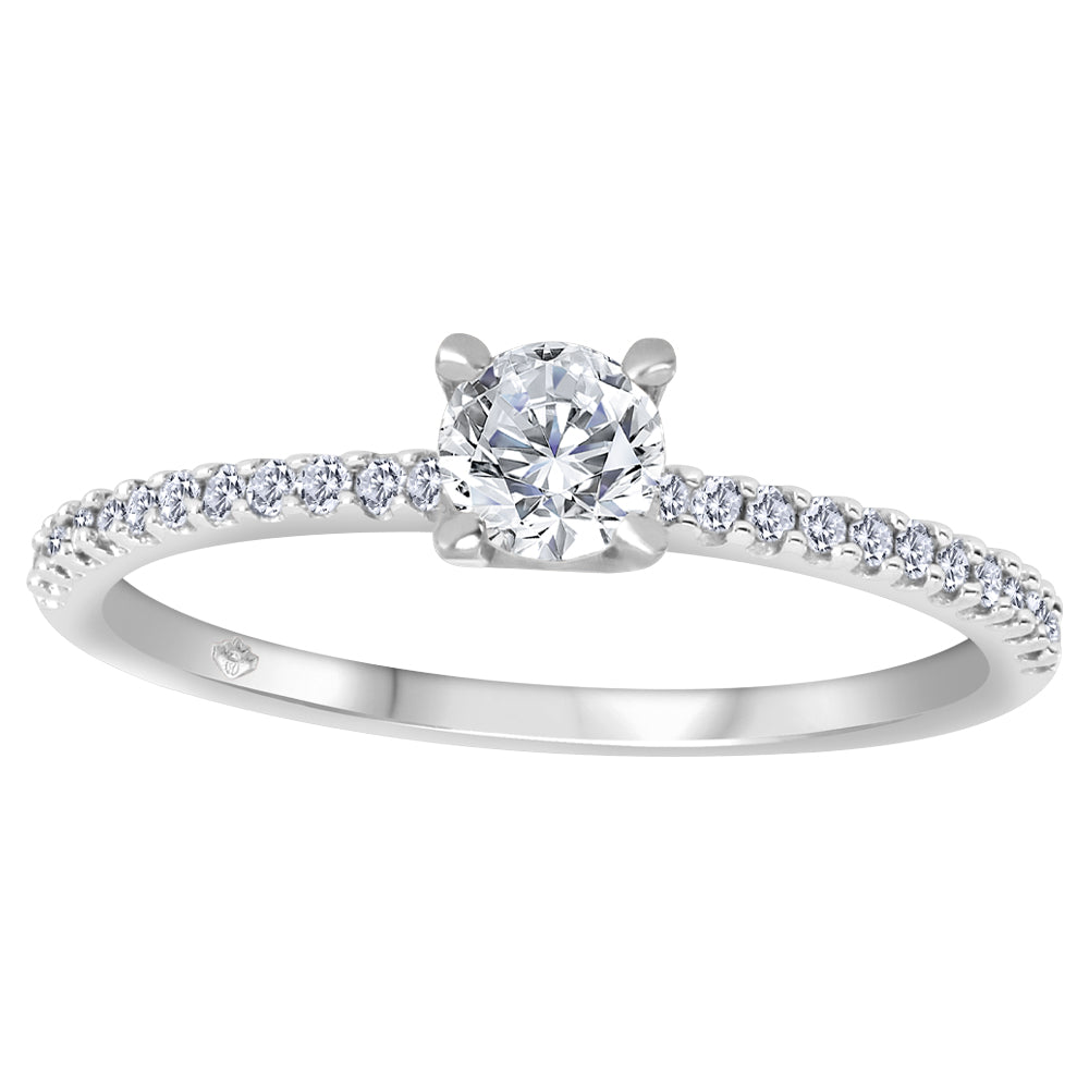 14K White Gold 0.12 CTW Diamond Set Engagement Ring Semi-Mount