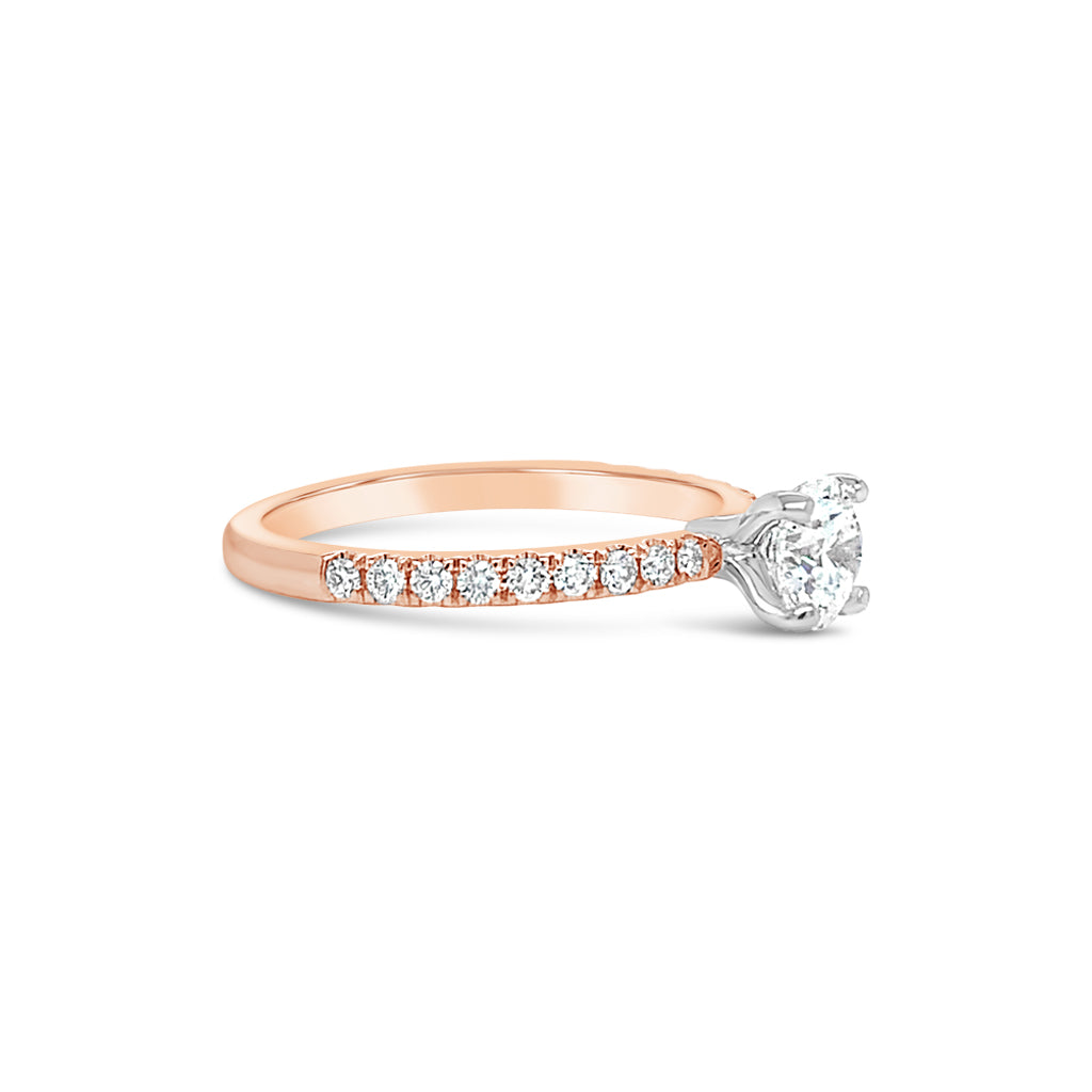 14K Two-tone Gold 0.25 CTW Diamond Engagement Ring Semi-Mount