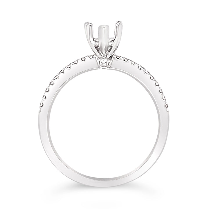 14K White Gold 0.14 CTW Diamond Engagement Semi-Mount With Pear Shaped Setting