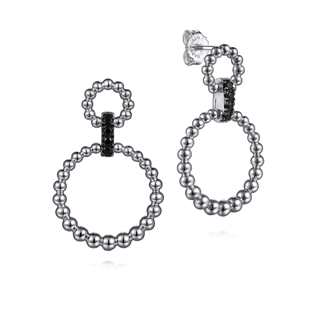 Sterling Silver Gabriel & Co. Dangle Earrings With Black Spinel Stones