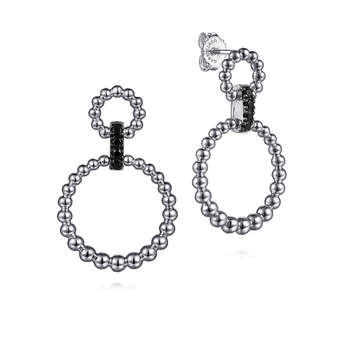 Sterling Silver Gabriel & Co. Dangle Earrings With Black Spinel Stones