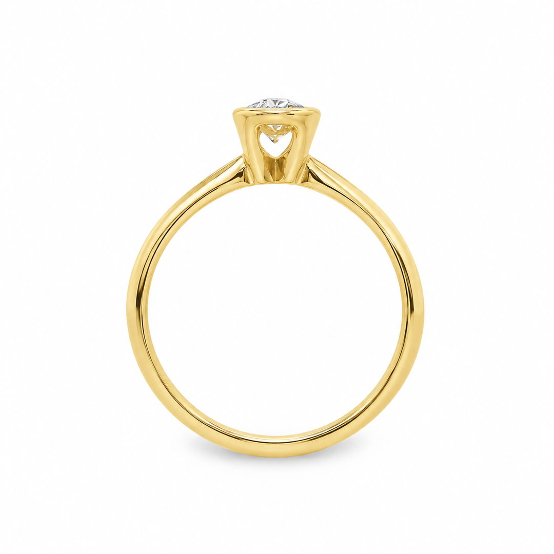 Women's 14K Yellow Gold Classic 0.61 CTW Oval Diamond Engagement Ring
