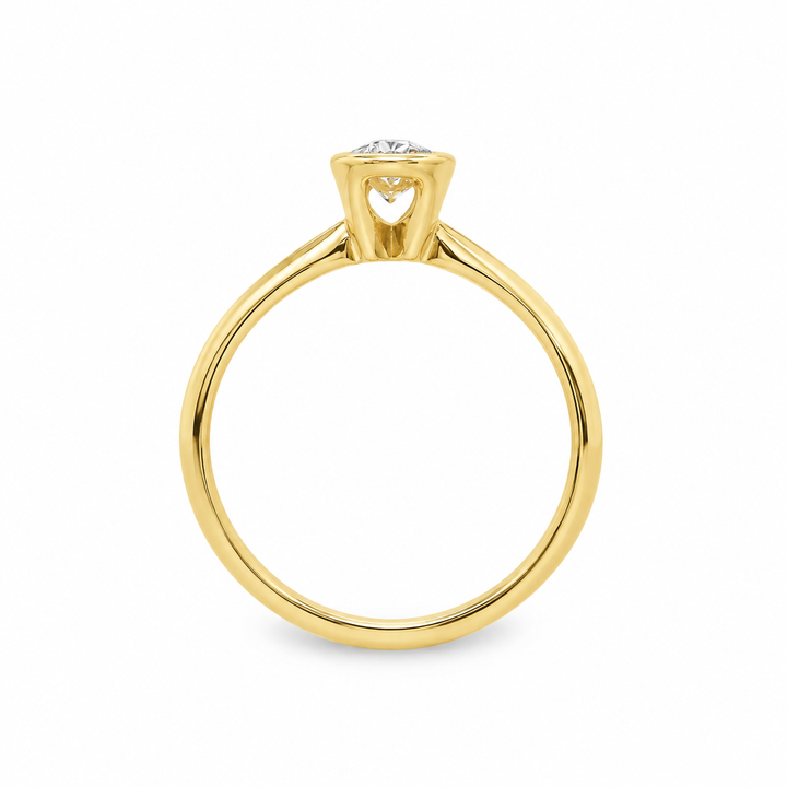 Women's 14K Yellow Gold Classic 0.61 CTW Oval Diamond Engagement Ring
