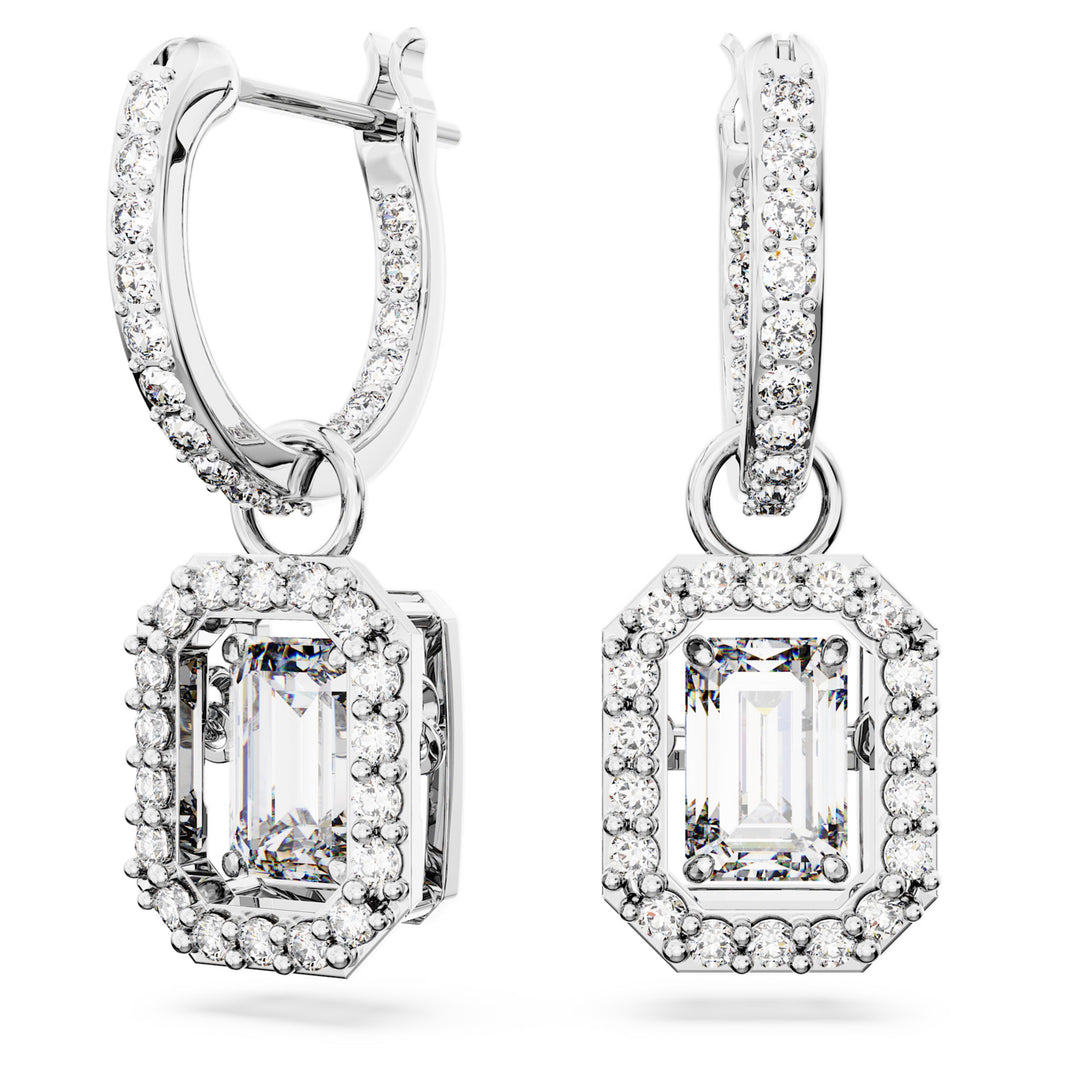 Swarovski Una Rhodium Plated Drop Earrings With Clear Zirconia's 5638495