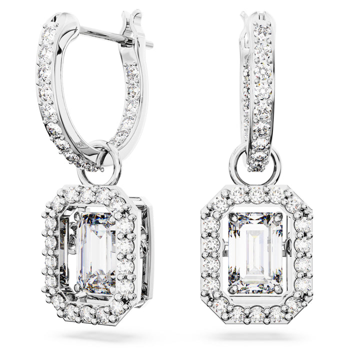 Swarovski Una Rhodium Plated Drop Earrings With Clear Zirconia's 5638495