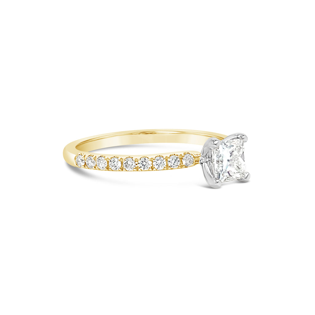14K Two-tone Gold 0.25 CTW Diamond Engagment Ring Semi-Mount