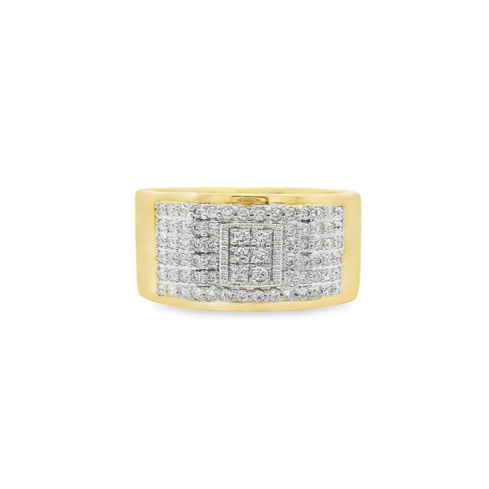 14K Yellow And White Gold 0.44 CTW Diamond Wide Women's Ring