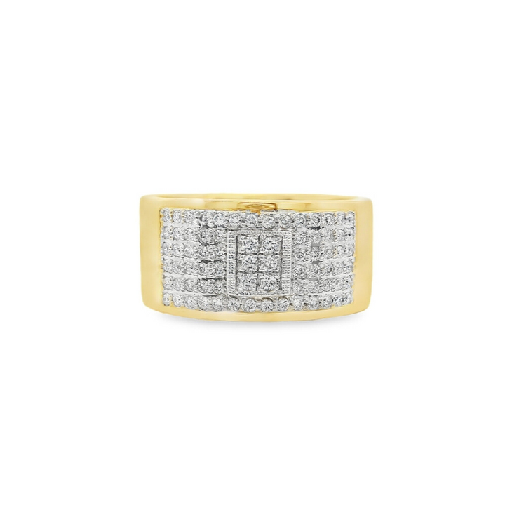 14K Yellow And White Gold 0.44 CTW Diamond Wide Women's Ring