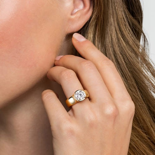 Women's 14K Yellow Gold Gabriel & Co. Wide Solitaire Ring Mount 420-00152