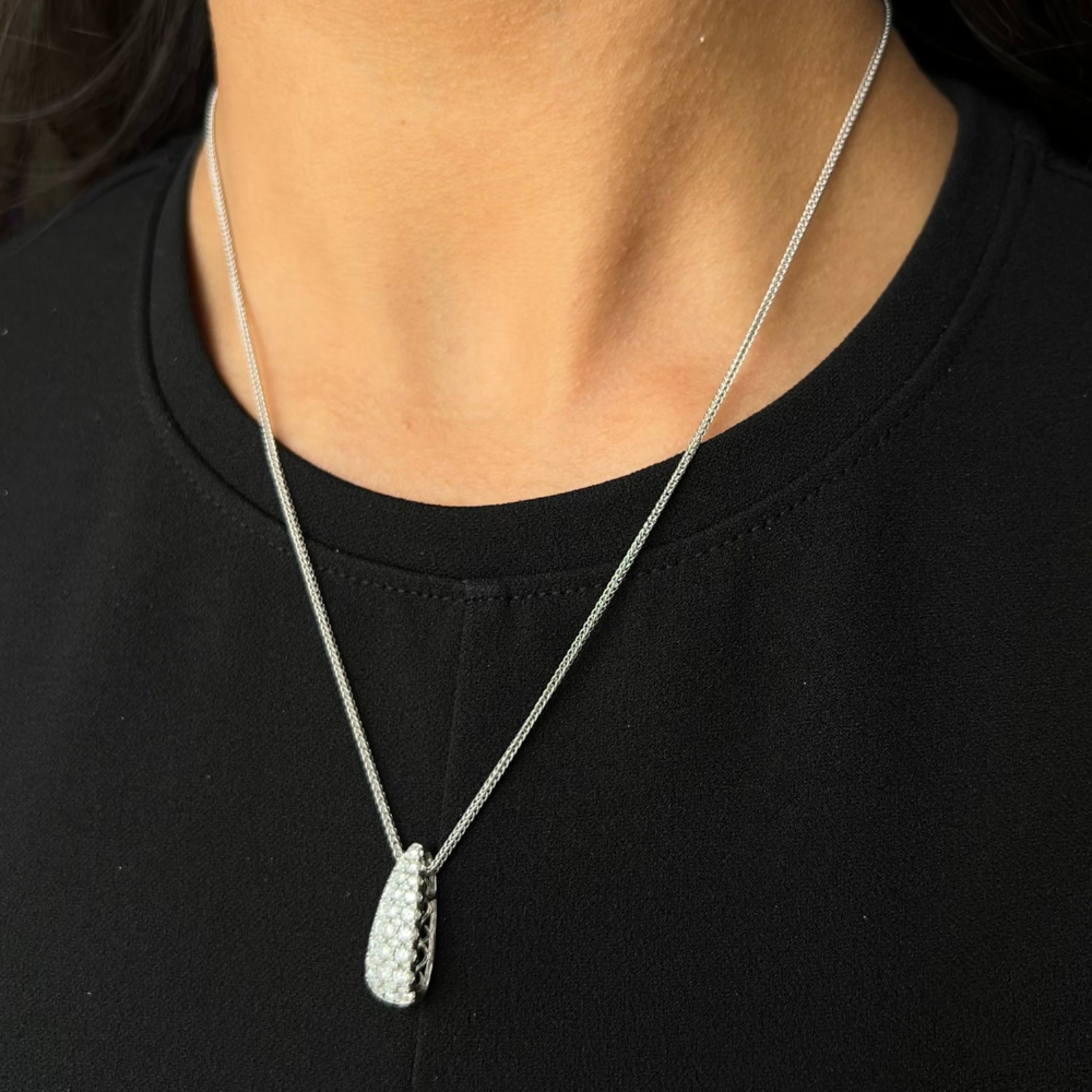 18K White Gold Simon G. 1.52 CTW Diamond Necklace With 19" Chain