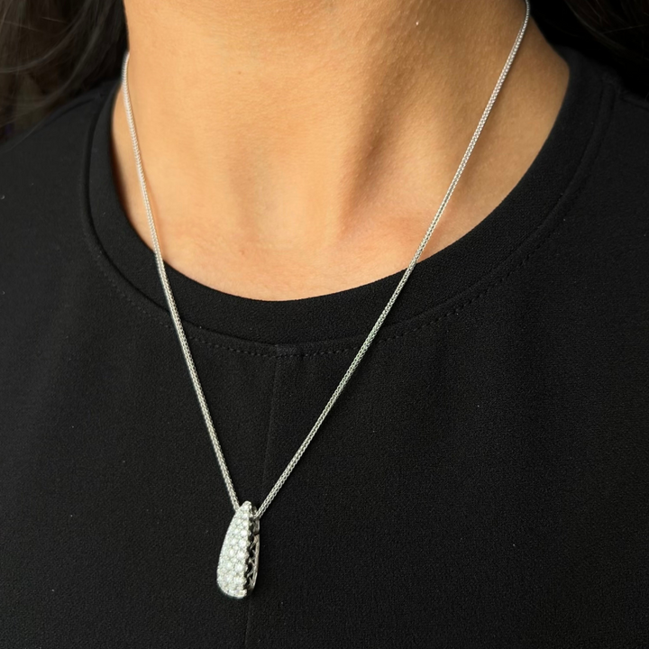 18K White Gold Simon G. 1.52 CTW Diamond Necklace With 19" Chain
