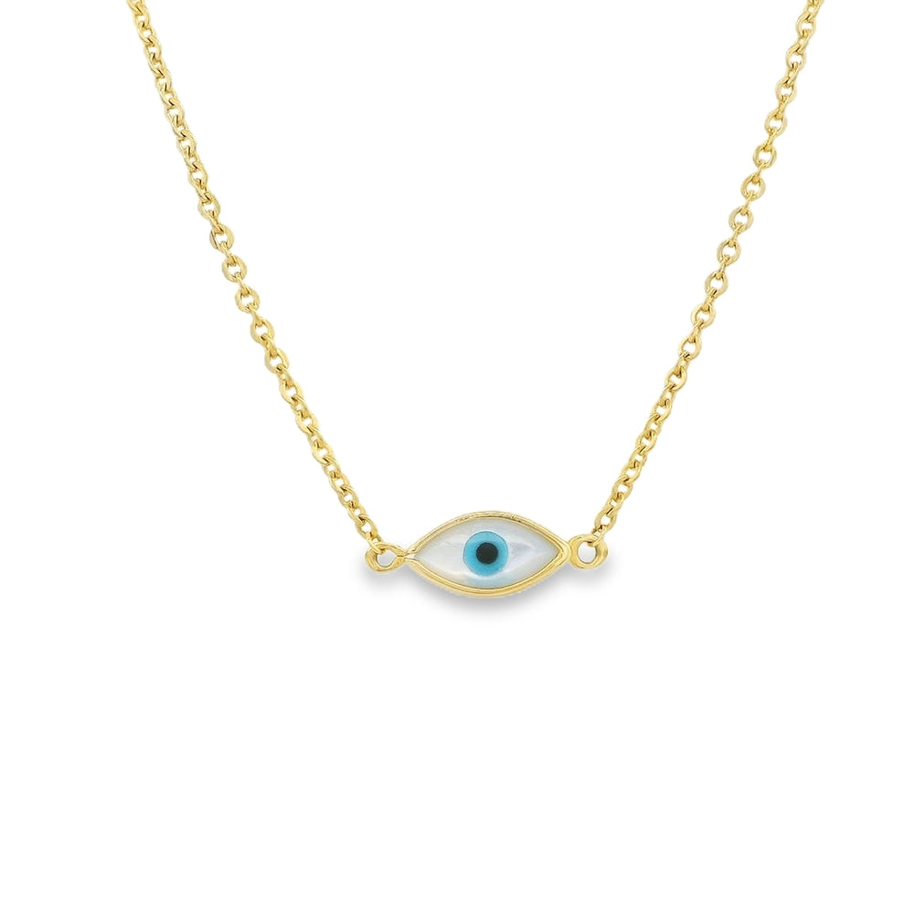 10K Yellow Gold Evil Eye Necklace