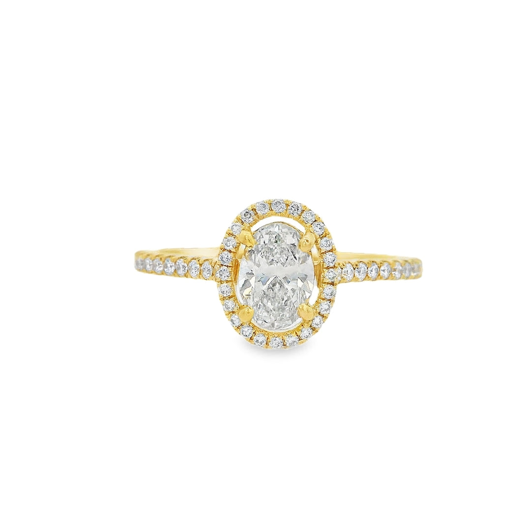 Women's 14K Yellow Gold 0.20 CTW Diamond Semi-Mount Halo Engagement Ring