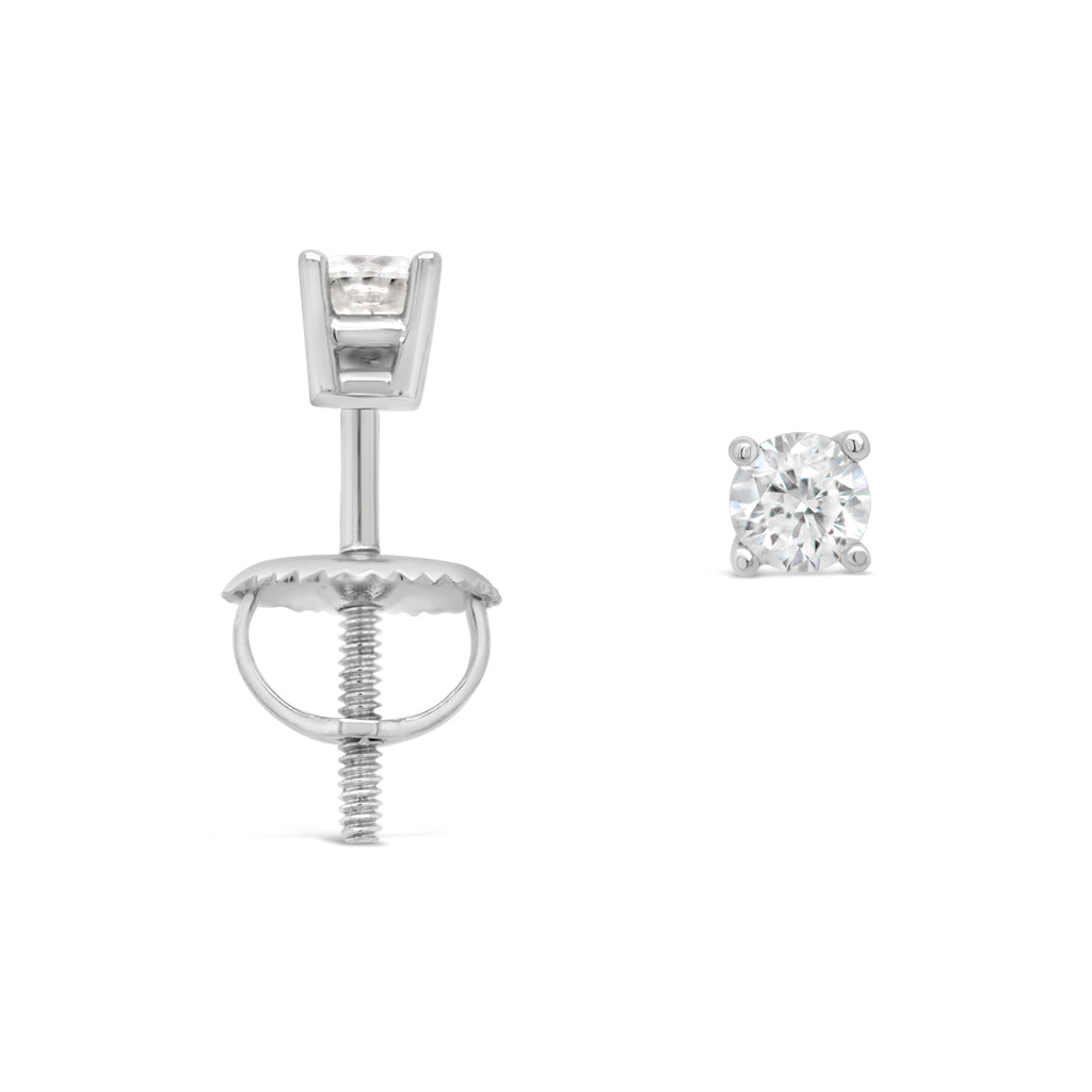 14K White Gold RBC 0.40 CTW Diamond Stud Earrings