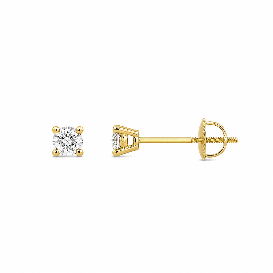 14K Yellow Gold 0.25 CTW LAB Grown Diamond Stud Earrings