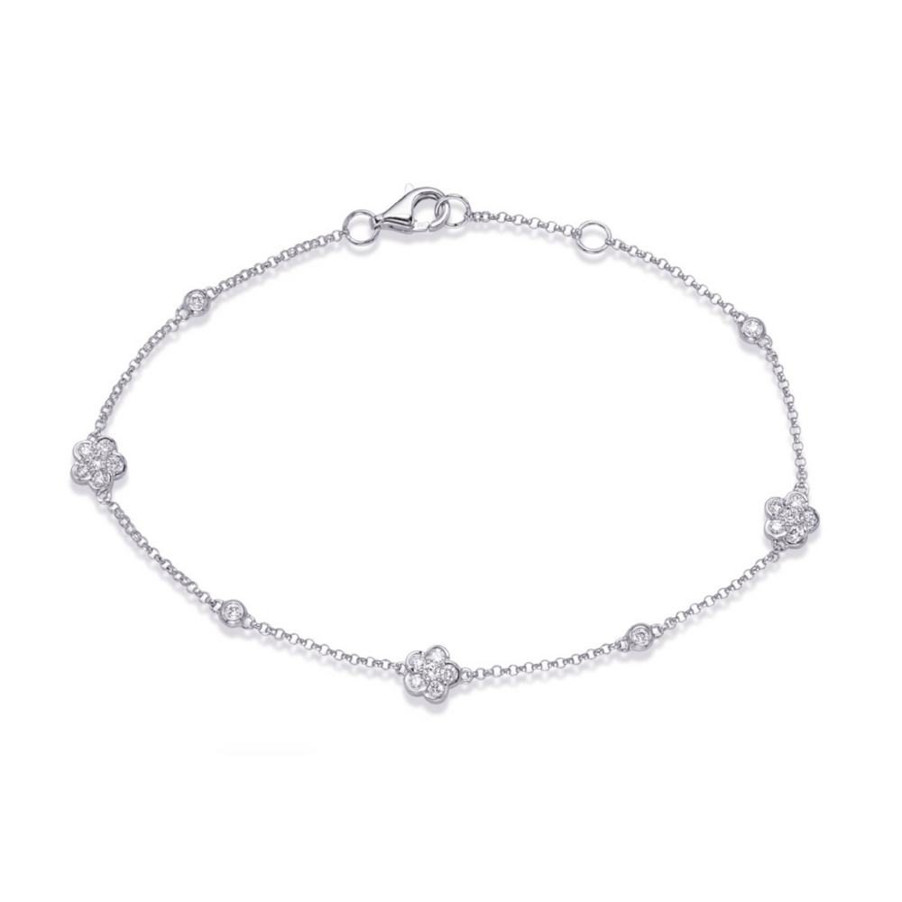14K White Gold 0.34 CTW Diamond 7" Bracelet