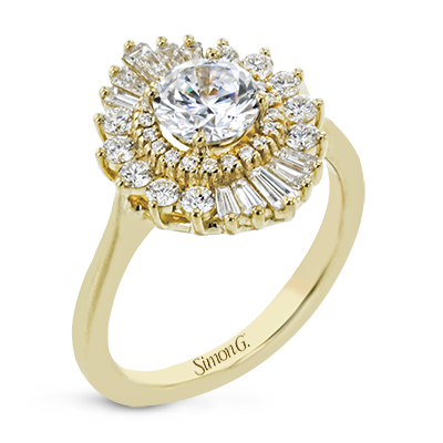 18K Yellow And White Gold Halo 0.73 CTW Diamond Semi-Mount Engagement Ring