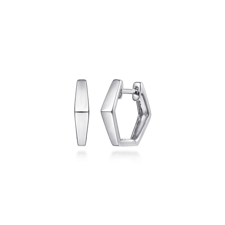 Sterling Silver Gabriel & Co. Small Geometric Huggie Earrings