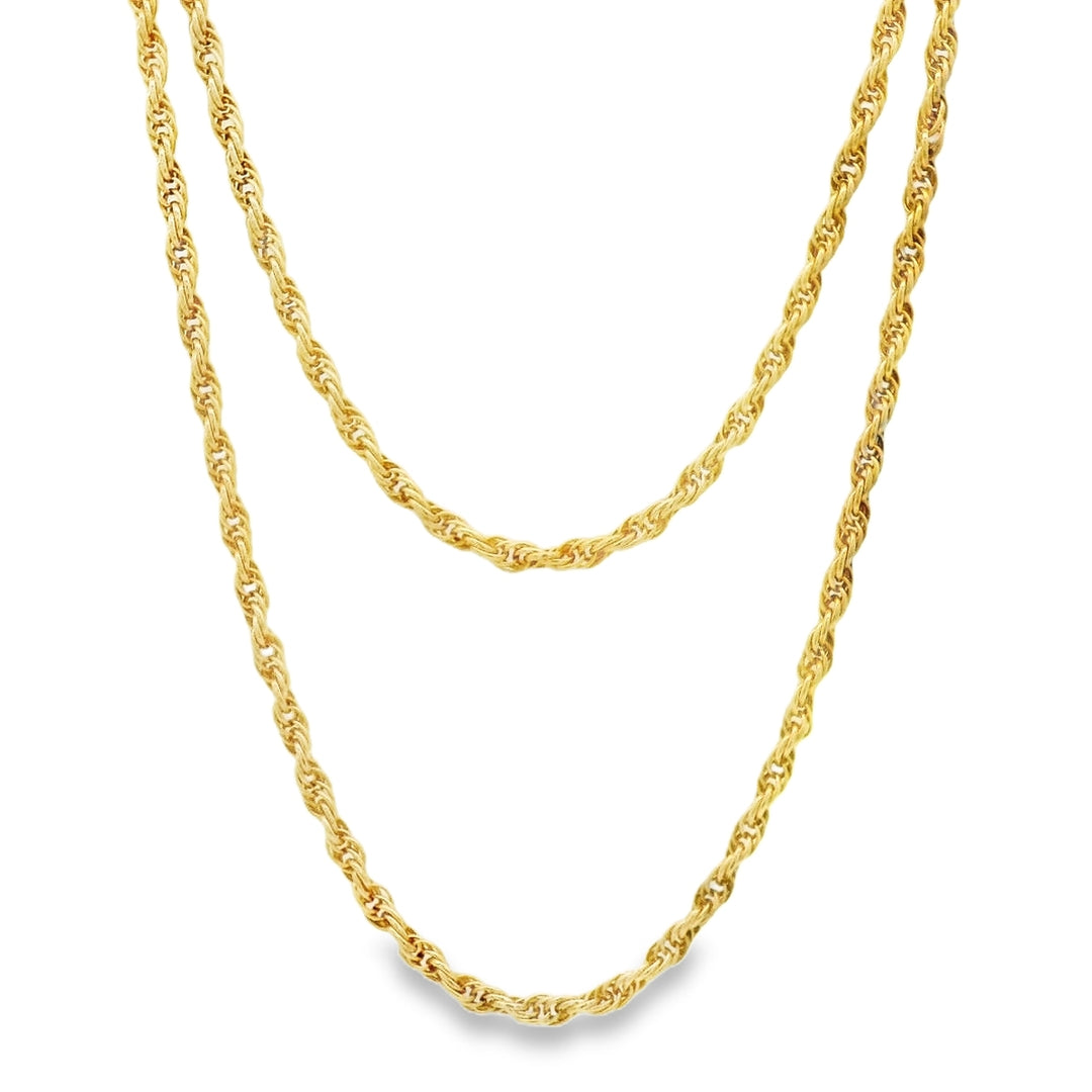 Estate - 10 Karat Yellow Gold Polished Medium Rope Link 28" Chain