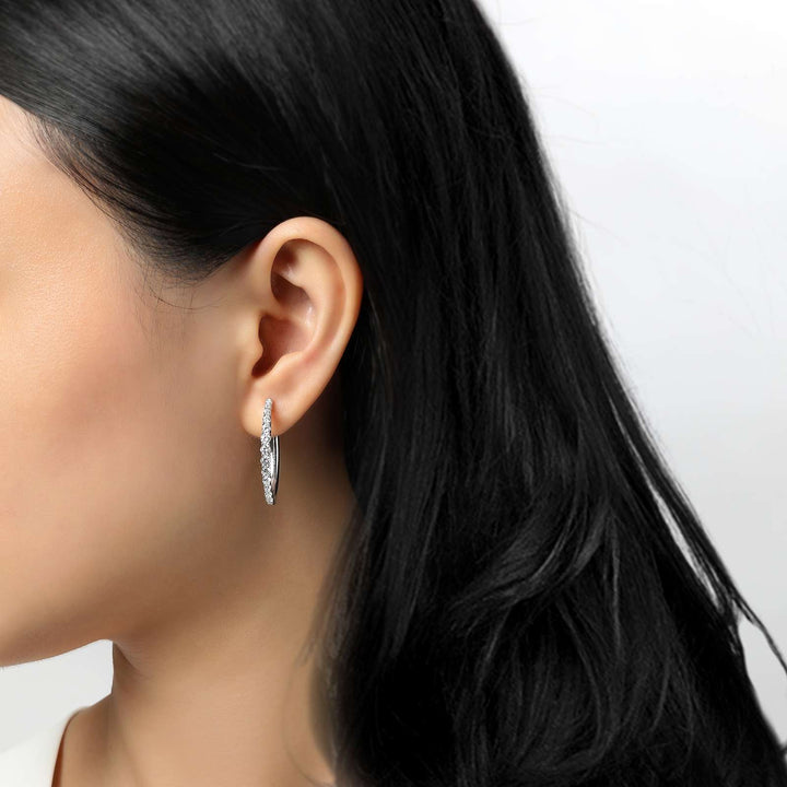 Lafonn Sterling Silver Cubic Zirconias Hoop Earrings