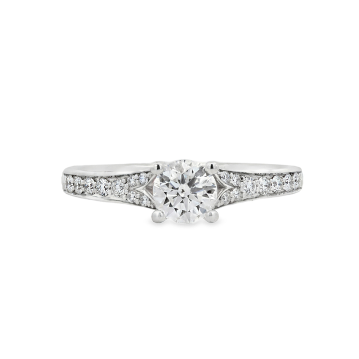 Estate - 18K White Gold 0.53 CT Canadian Diamond Engagement Ring. Size 7.25