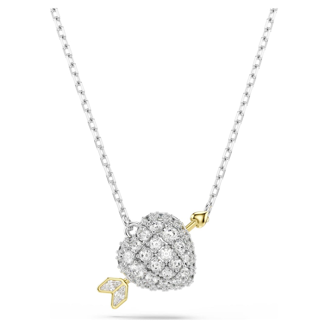 Swarovski Idyllia Rhodium Plated Heart Necklace With Clear Cubic Zirconia 5737291