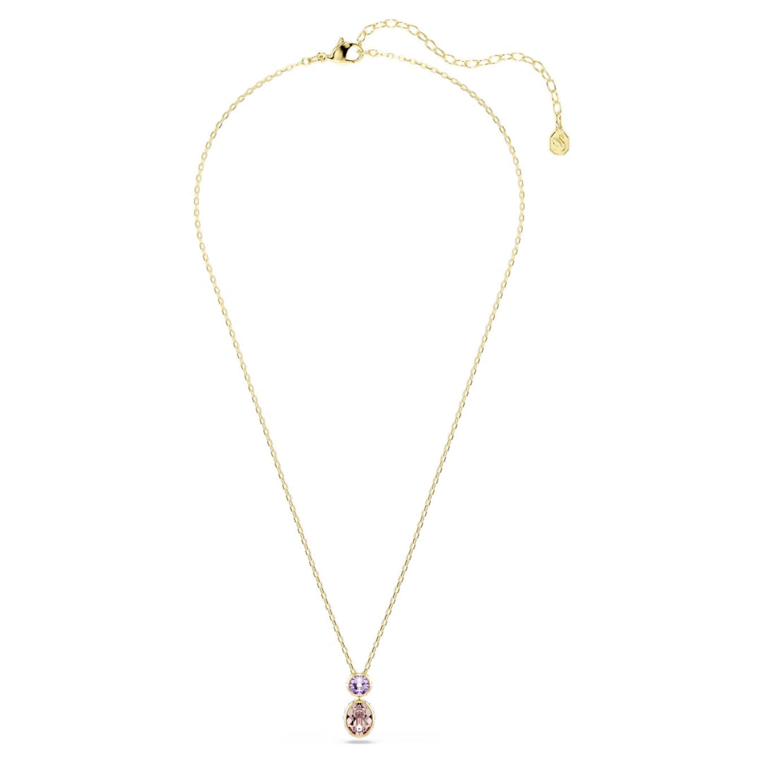 Swarovski Chroma Gold-Tone Plated Necklace With Multi-Colour Crystals