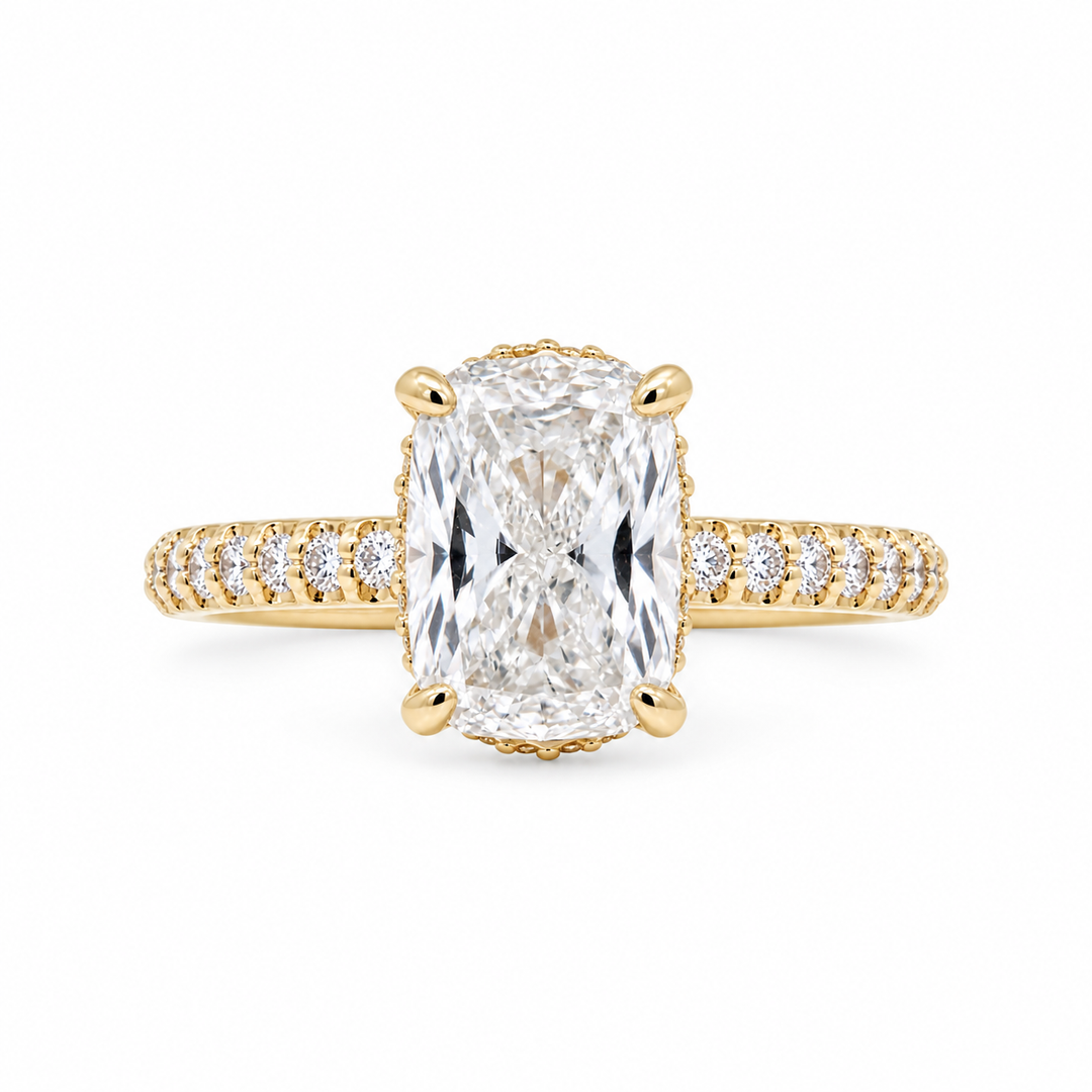 14K Yellow Gold Hidden Halo 0.31 CTW Diamond Semi-Mount Engagement Ring