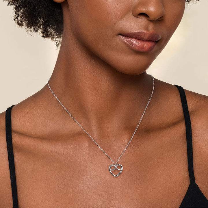Sterling Silver Gabriel & Co. Heart Love Knot Necklace
