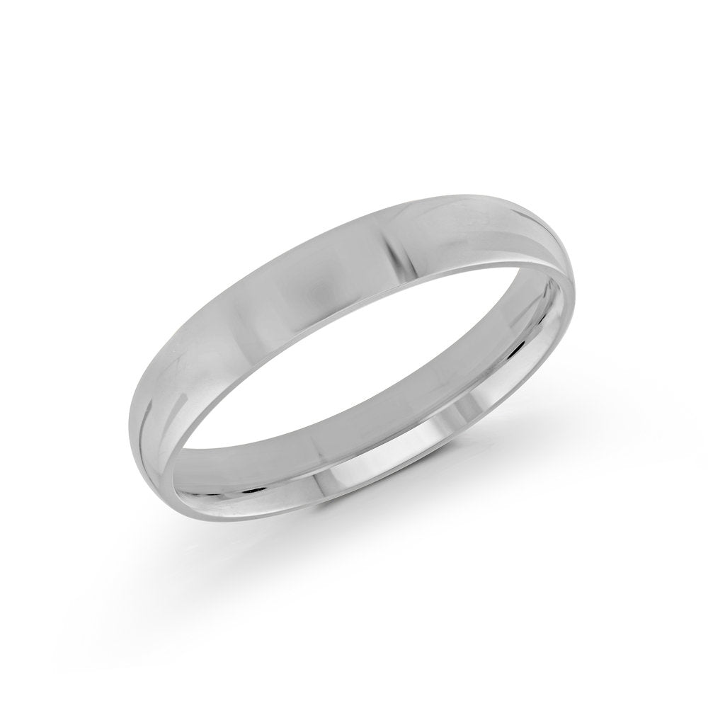 Women's 10K White Gold 4mm Domed Wedding Band Size 8