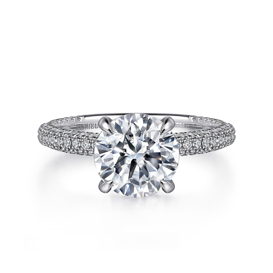 Women's 14K White Gold Hidden Halo 0.67 CTW Diamond Semi-Mount Engagement Ring