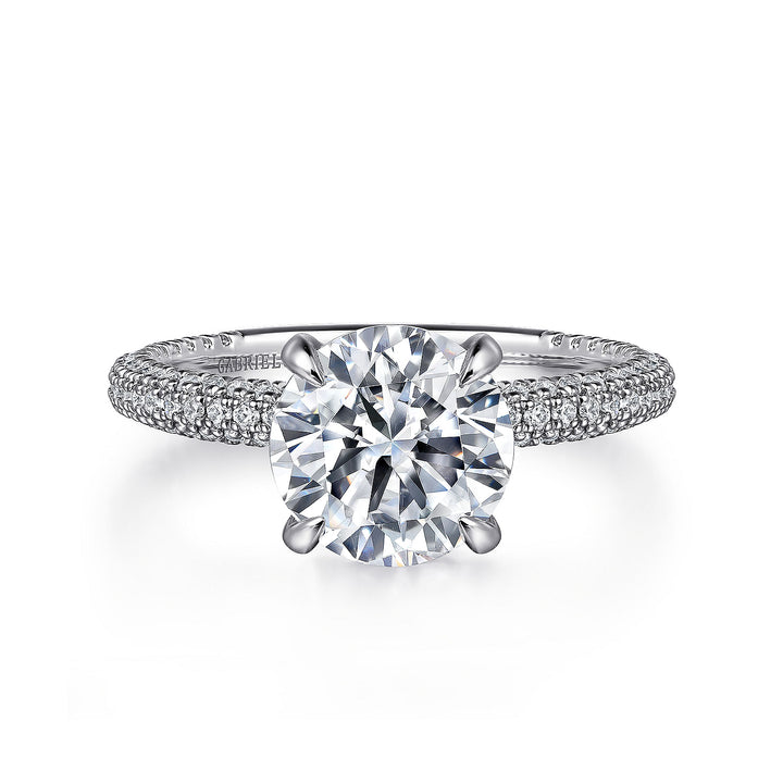 Women's 14K White Gold Hidden Halo 0.67 CTW Diamond Semi-Mount Engagement Ring