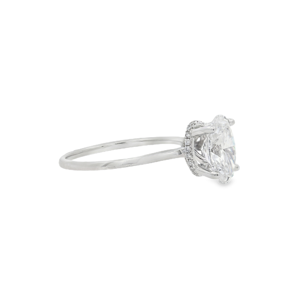 Women's 18K White Gold 0.08 CTW Diamond Hidden Halo Semi-Mount Engagement Ring