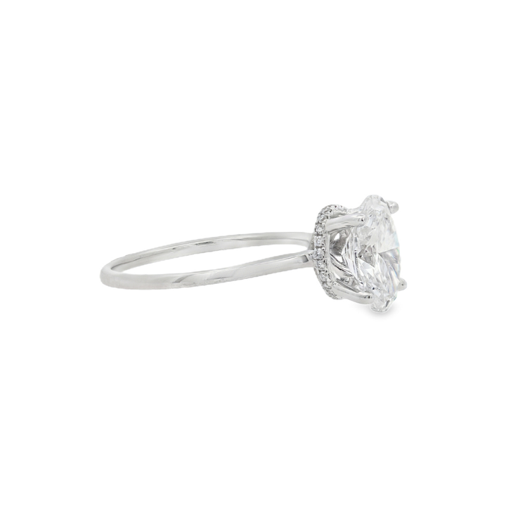 Women's 18K White Gold 0.08 CTW Diamond Hidden Halo Semi-Mount Engagement Ring