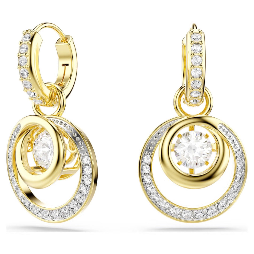 Swarovski Hyperbola Gold-Tone Plated Drop Earrings With Clear Crystals 5738249