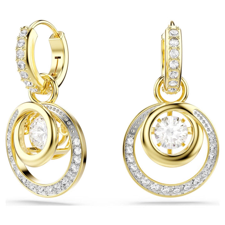 Swarovski Hyperbola Gold-Tone Plated Drop Earrings With Clear Crystals 5738249