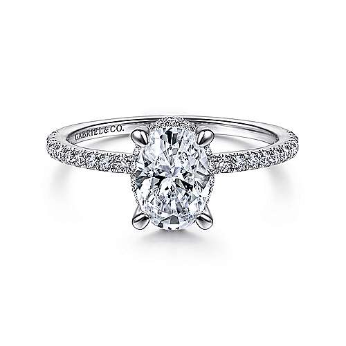 Women's 14K White Gold Hidden Halo 0.27 CTW Diamond Semi-Mount Engagment Ring