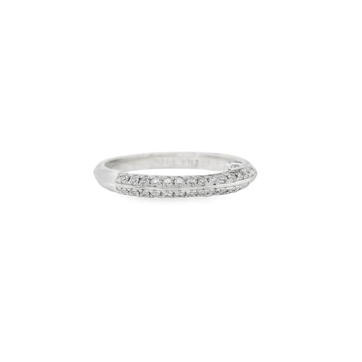 Estate - 14K White Gold 0.40 CTW Diamond Wedding Band, Size 6.75