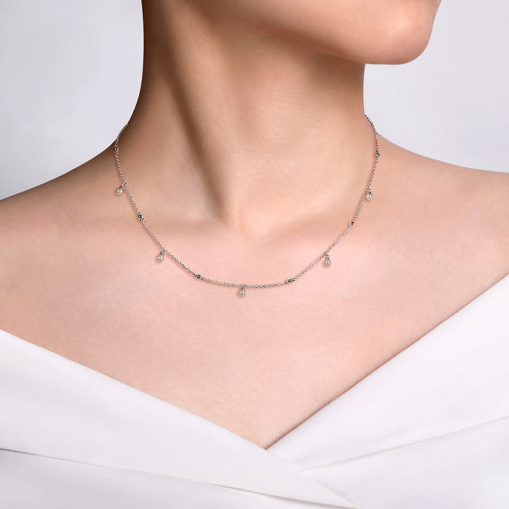 Sterling Silver Gabriel & Co. Pearl Drop Necklace