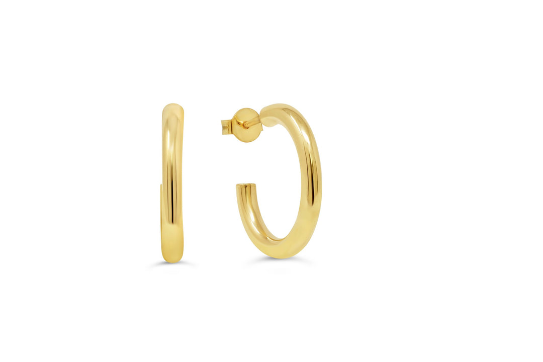 10K Yellow Gold Medium Half Hoop Earrings