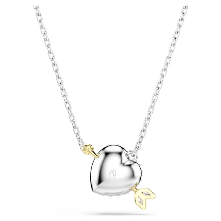 Swarovski Idyllia Rhodium Plated Heart Necklace With Clear Cubic Zirconia 5737291