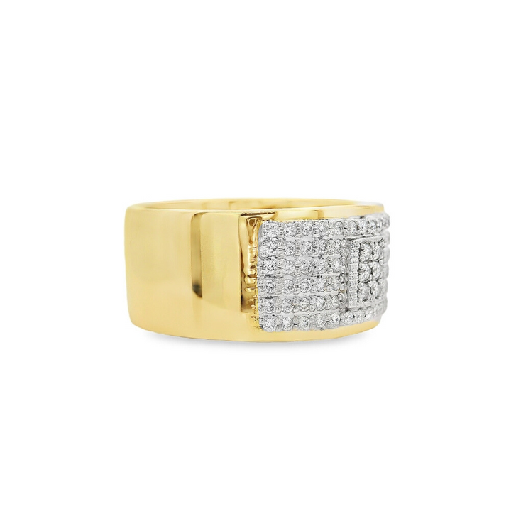 14K Yellow And White Gold 0.44 CTW Diamond Wide Women's Ring