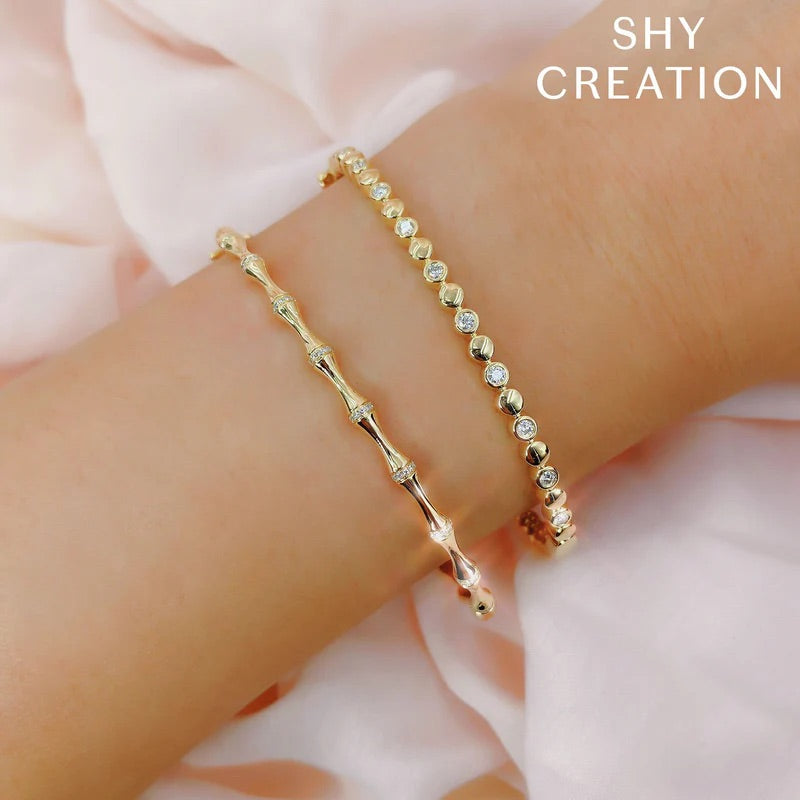 14K Yellow Gold Shy Creation 0.37 CTW Diamond Bracelet