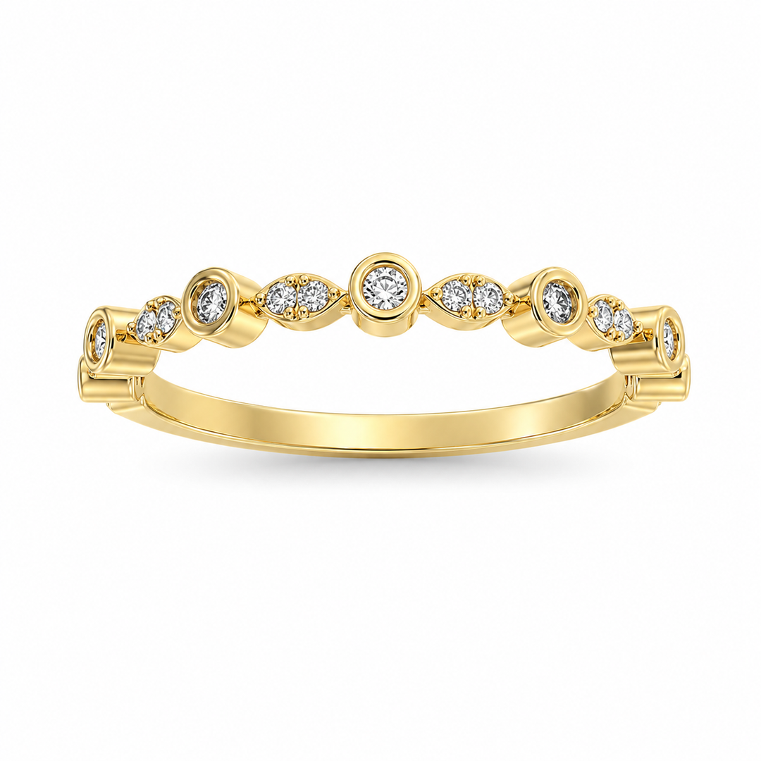 10K Yellow Gold LAB Diamond Wedding Band