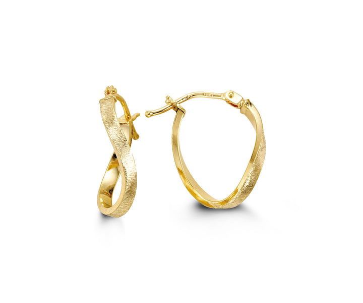 Ladies Italian Yellow Gold 9ct (375, 9K) Smooth Plain Round Thick Petite Hoops main image 0