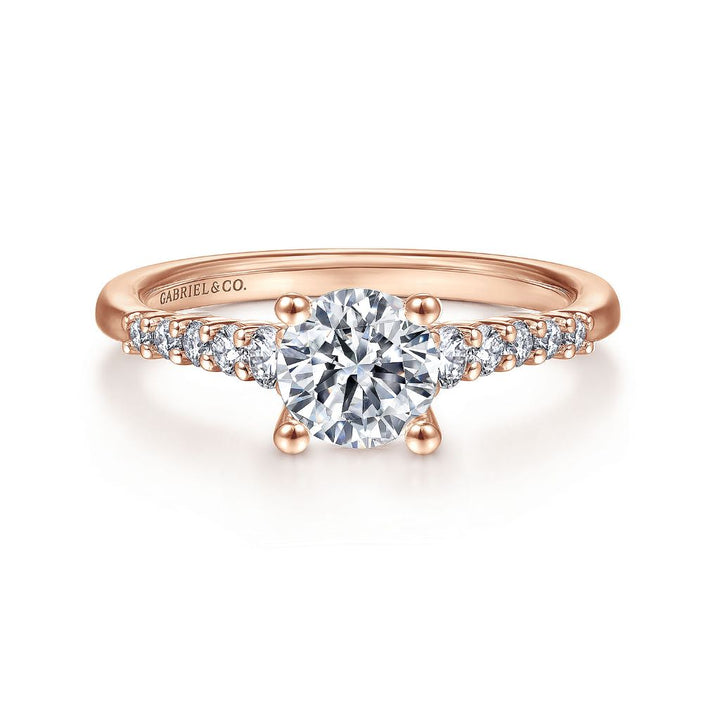 14K Rose Gold 0.25 CTW Diamond Set Engagement Ring Semi-Mount
