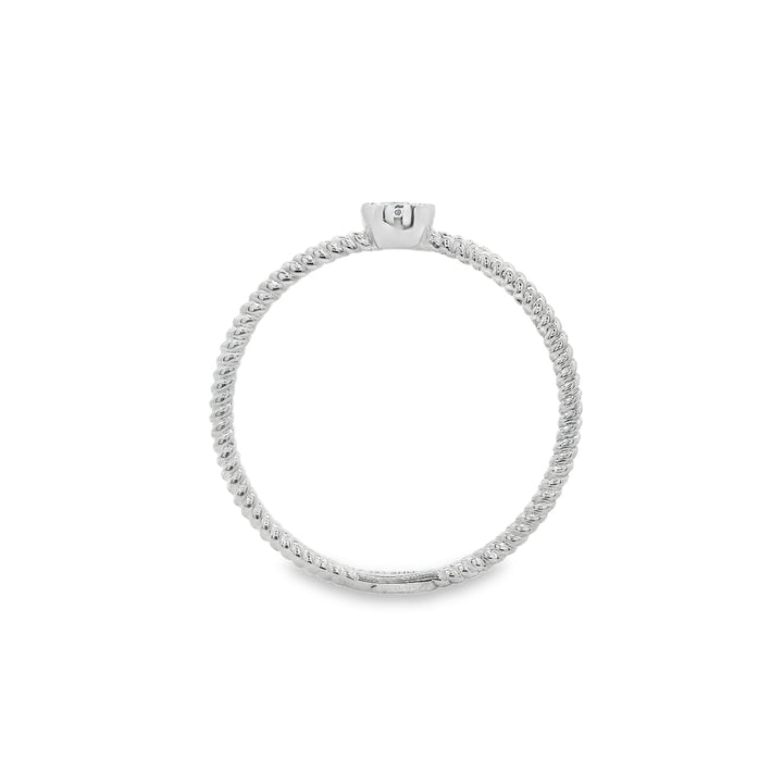 14K White Gold 0.10 CTW Diamond Women's Twist Pattern Ring