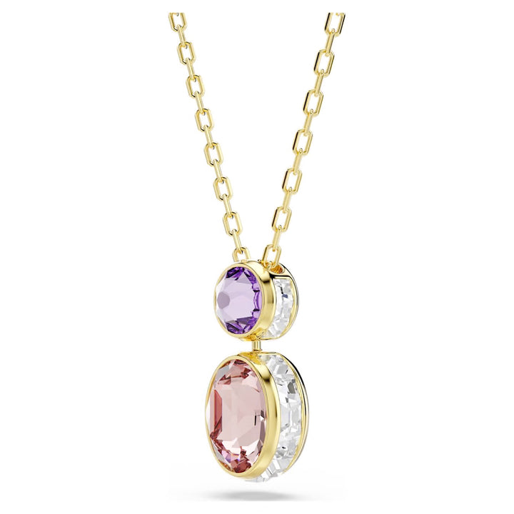Swarovski Chroma Gold-Tone Plated Necklace With Multi-Colour Crystals