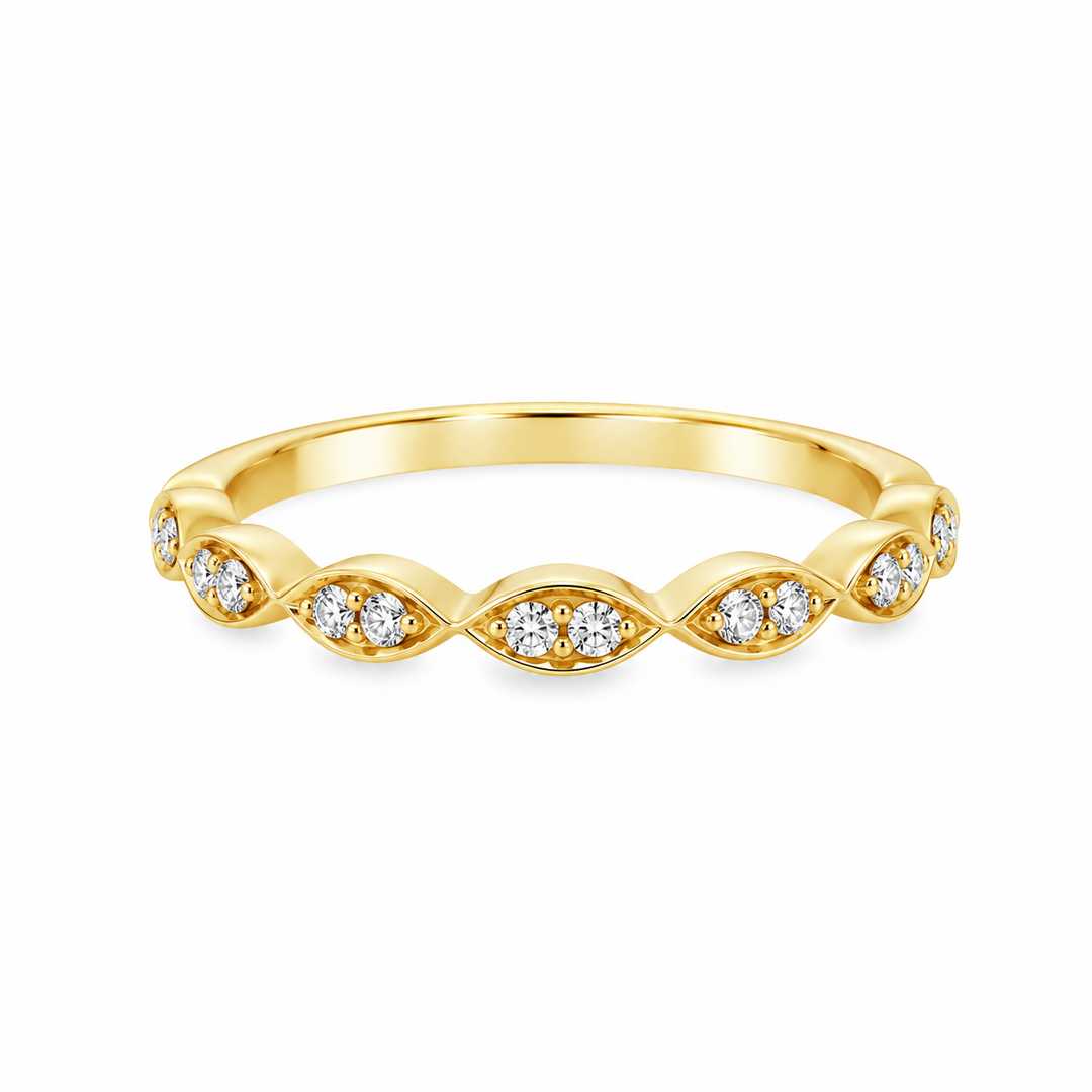 14K Yellow Gold SI1 G/H 0.08 CTW Diamond Women's Wedding Band